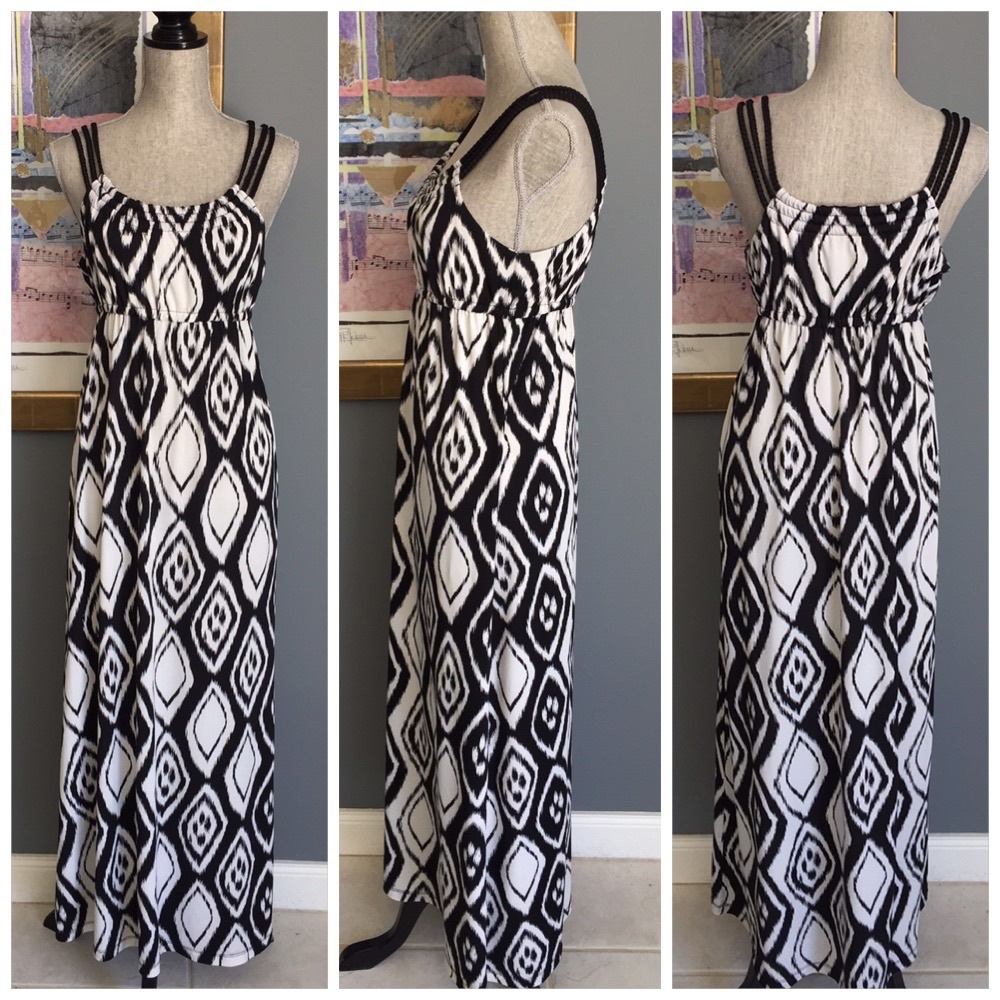 Silky Pacific Beach Braided Strap Maxi Dress